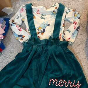 Merris Kids Formal Dress - Teal and White